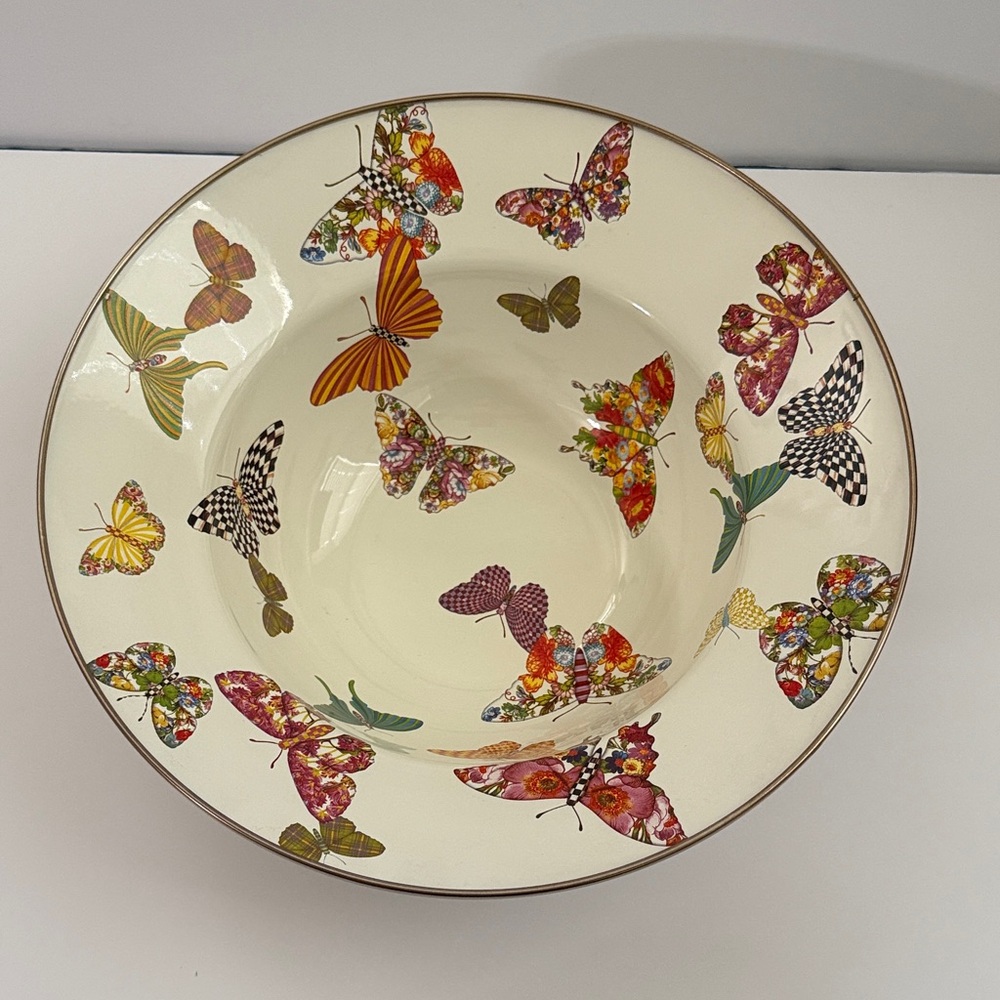 Mackenzie-Childs Butterfly Garden Serving Bowl